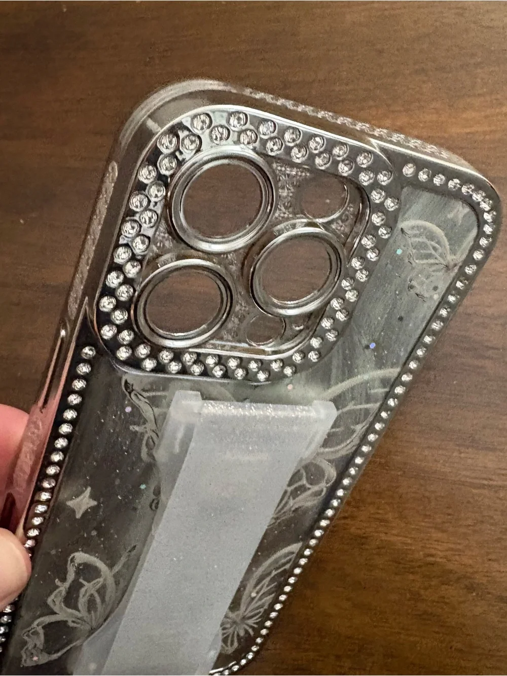 Crystal Butterfly Glitter Phone Case with stand for IPhone 16